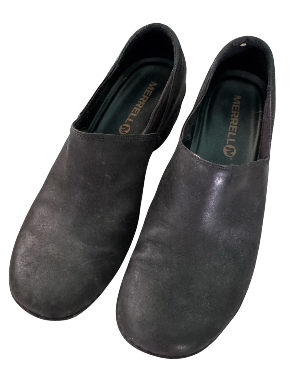 Merrell Emma Leather Slip On Water Resistant Clogs Womens 8.5 Black Shoes J45646